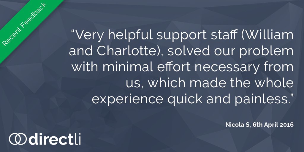 Directli's tweet photo. Another lovely comment from a #Directli customer. #DirectDebit #Xero #GoCardless #CustomerService https://t.co/6CRbQmuY6Y