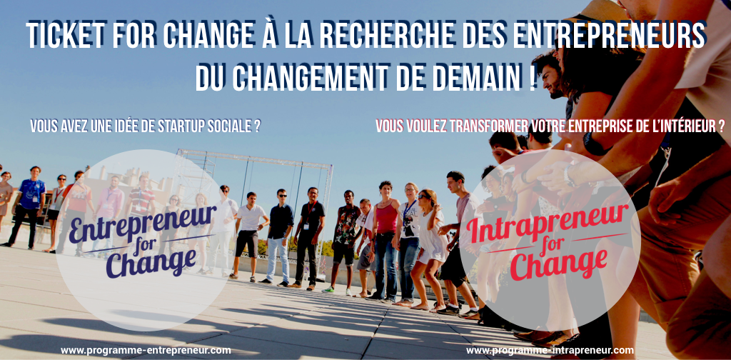 Socialter's tweet photo. Tu as une idée de startup sociale? Participe au #ProgrammeEntrepreneur de @TicketforChange > https://t.co/wZeRwYDo0s https://t.co/Io9gjcPmhh