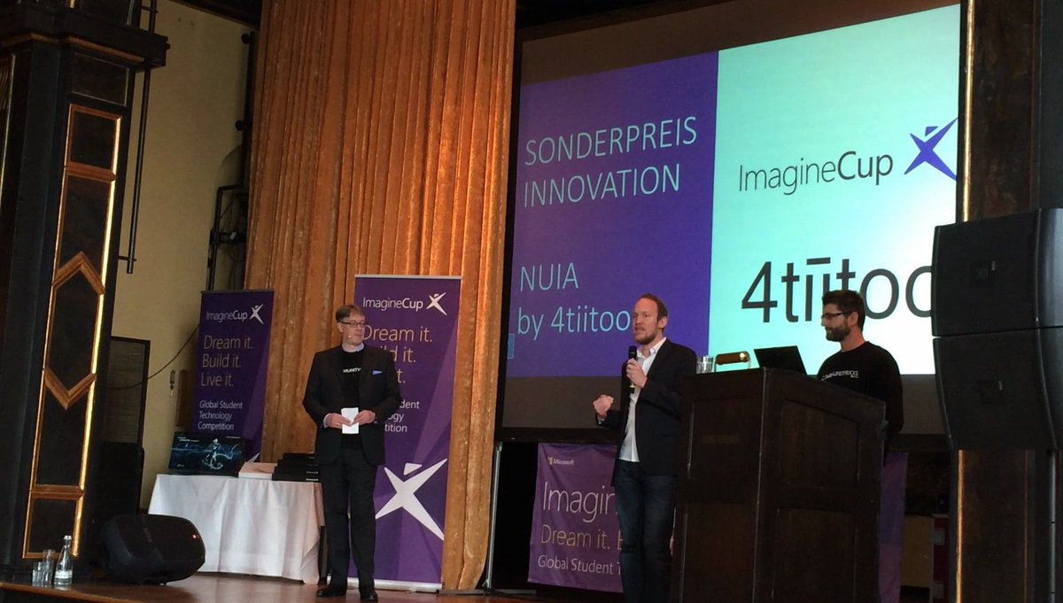 nuiaway's tweet photo. #HandWatcher wins special price @imaginecup Control IDEs now w/ an eye tracker &amp; NUIA #cod16 https://t.co/sEh9P5QrZX https://t.co/MsgXlEDDKg