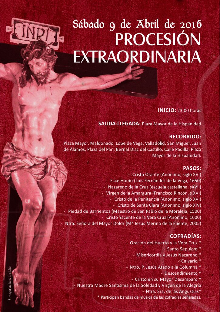 Mañana sábado, a las 23 horas, se celebrará en #MedinadelCampo una procesión extraordinaria #cofradíasmedina