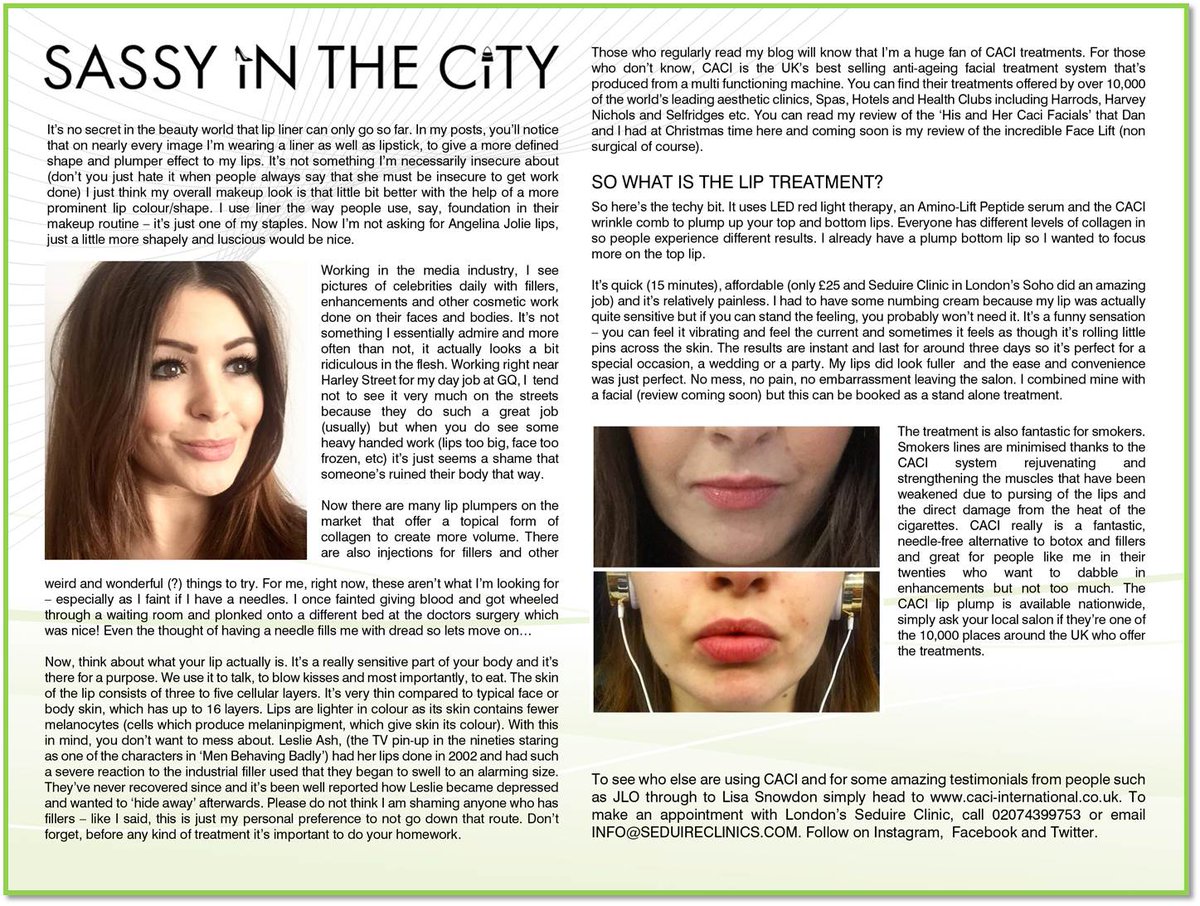 Read how Sassy In The City editor @MissLGraceMaher plumps up her pout with the #Caci Lip Plump  <a href="/SeduireLondonBC/">Seduire London</a>