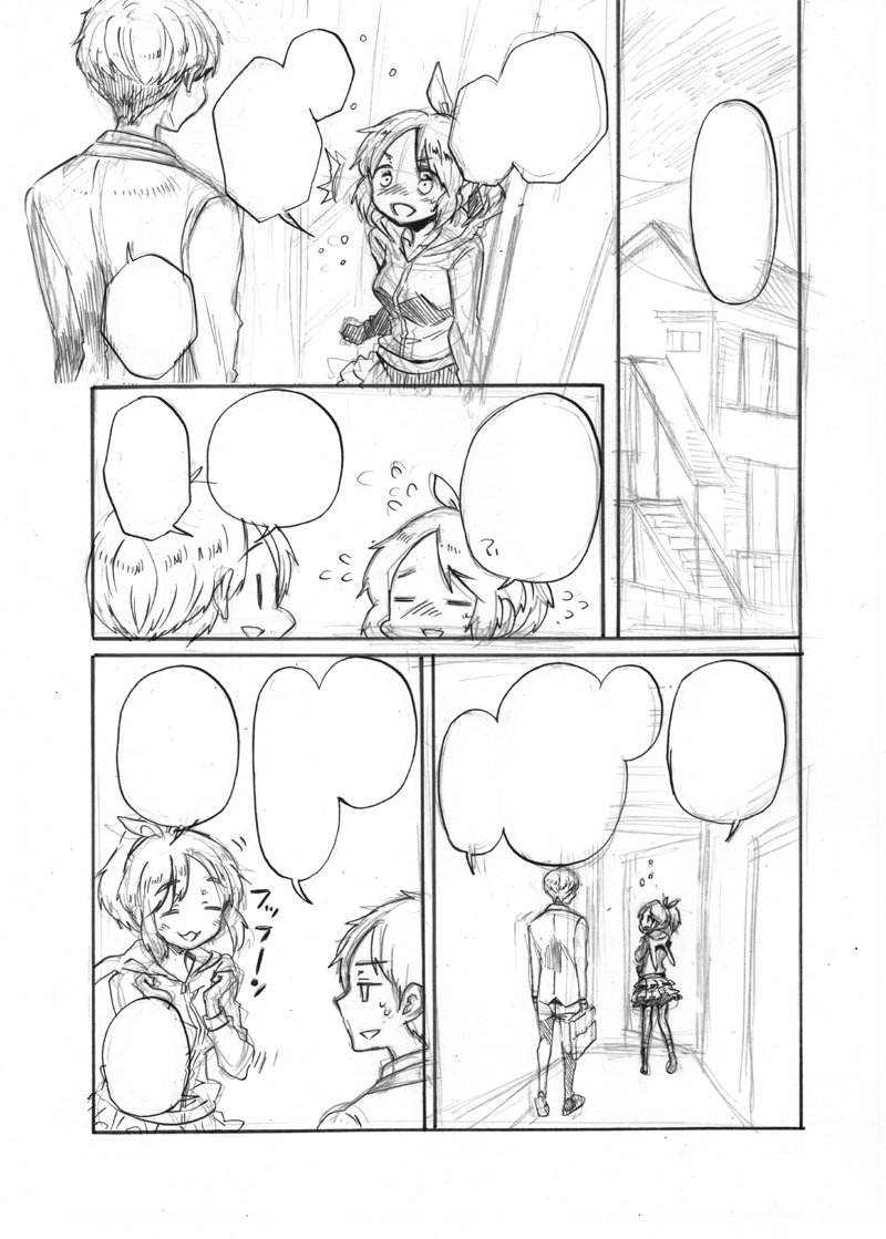 4/10 歌姫庭園 メモ32『ロケット燃料★21』 一応本が出せそうです オリP×菜々漫画です 時間が無いのでペンを入れられていないページもあるのですが(現在作業中) よろしくおねがいします 
