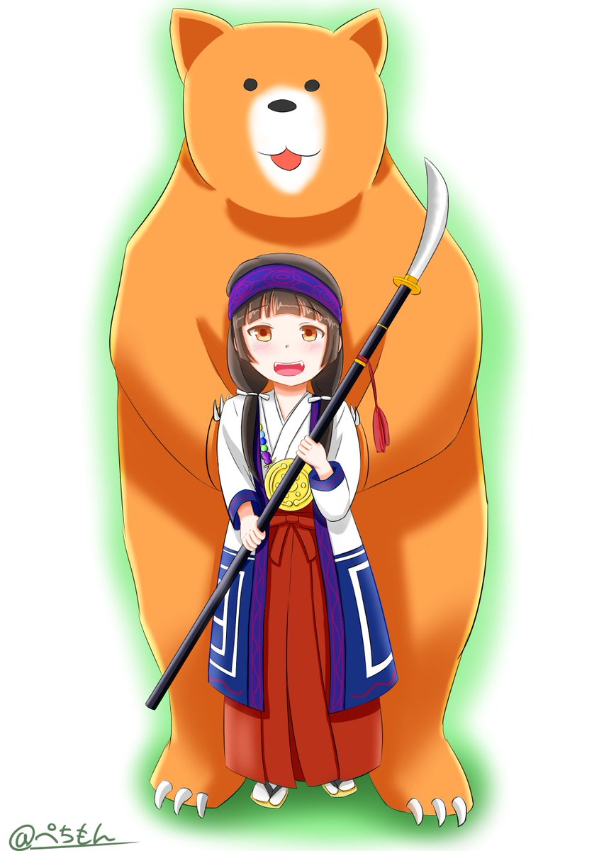 今期のアニメ くまみこ 面白かったのでイラスト描きました くまみこ ぺちもん 絵の特訓中のイラスト