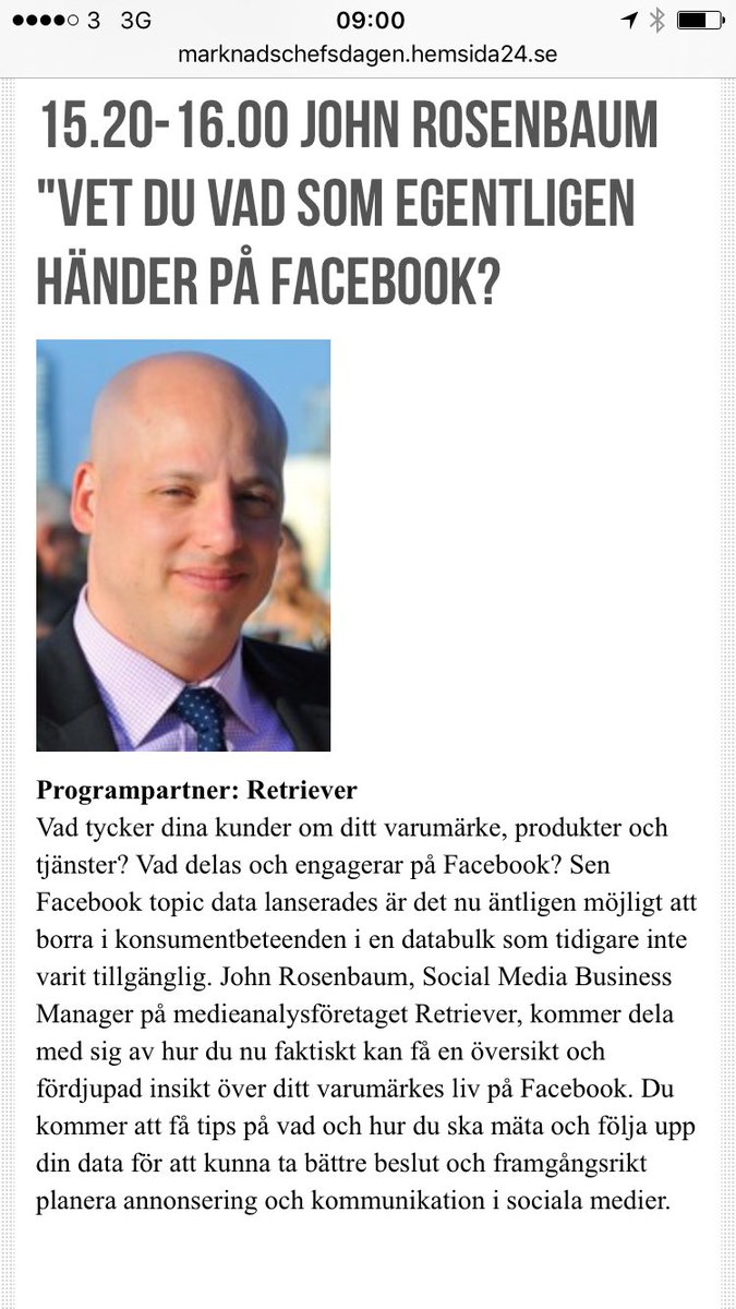 Vi ses väl på #marknadschefsdagarna #meg2016 #meg idag? 15:20 Facebook Topic Data - en helt ny värld fr <a href="/DataSift/">DataSift</a>