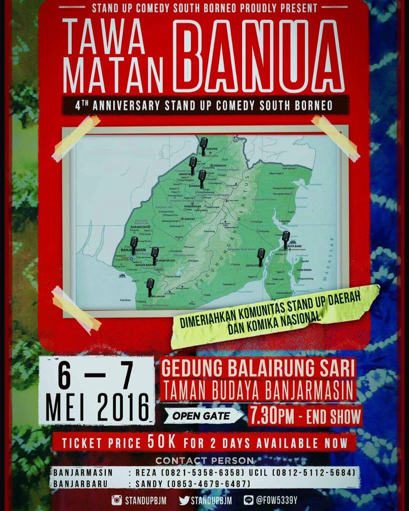 Stand up comedy south borneo proudly present #4nniversayStandUpComedySouthBorneo #TawaMatanBanua moreinfo liat dbawh