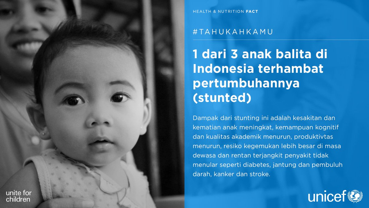 #Tahukahkamu: Indonesia menduduki peringkat ke-5 di dunia dengan jumlah stunted tertinggi. Bagaimanakah dampaknya?
