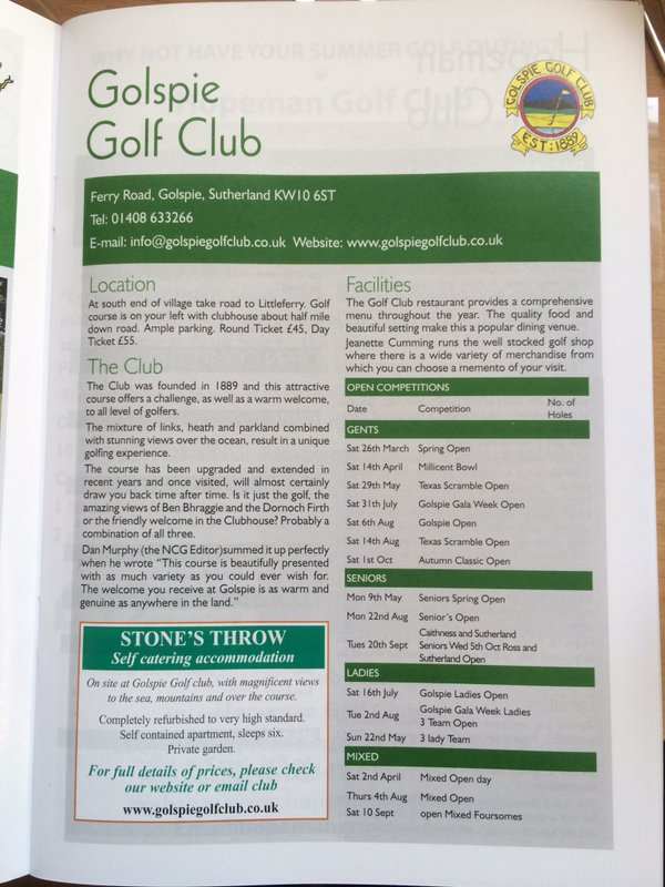 joinGOLF's tweet photo. Always #GloriousinGolspie - the links @GolspieGolfClub this morning - #mustplay soon &amp; great food @StagOnTheGreen https://t.co/vLXjRQ9bRO