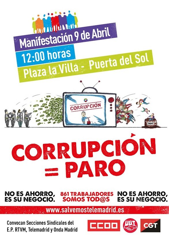CCOObq's tweet photo. Mañana manifestación de l@s compas de #Telemadrid. https://t.co/0J5YfRqnvG