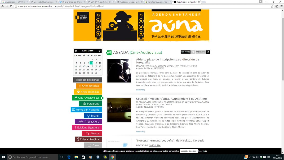 Agenda Aúna, de Fundación Santander Creativa fundacionsantandercreativa.com/web/vista-disc…