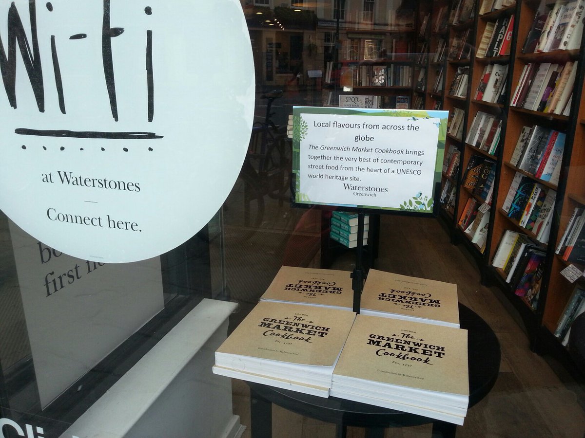 greenwichmkt's tweet photo. Greenwich Cookbook looking temptingly tasty in Greenwich @Waterstones https://t.co/oKVYTtbkCX