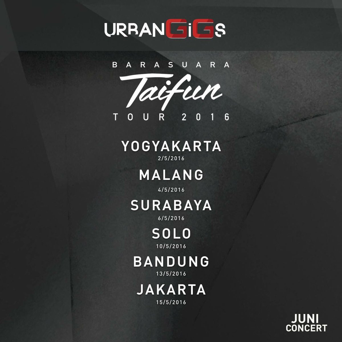 BARASUARA's tweet photo. Sampai jumpa!

#TaifunTour #UrbanGiGs #Generation_G

Promotor: #JuniConcert https://t.co/l327FBRD9B
