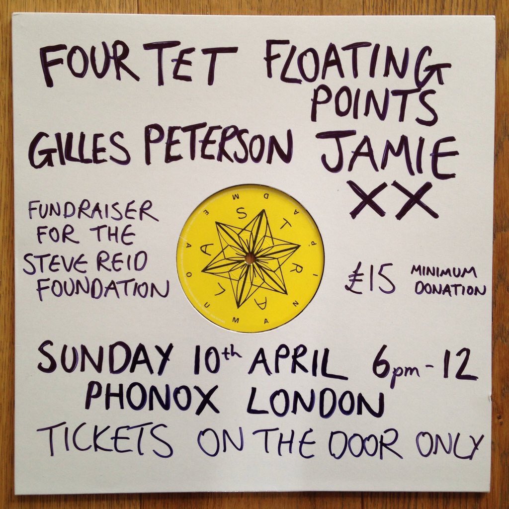 EatYourOwnEars's tweet photo. Charity Event w/ @FourTet Jamie xx @floatingpoints @gillespeterson this Sunday @phonox_london https://t.co/JC8qK6WTsf