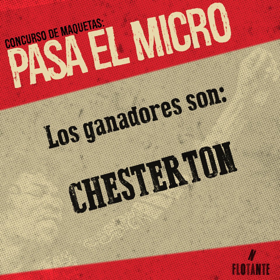 lanflotante's tweet photo. .@chestertonvivo son los ganadores de #PasaElMicro! 2º premio fue para @noah_histeria ¡Enhorabuena! Gracias a todxs https://t.co/KNYchobIlr
