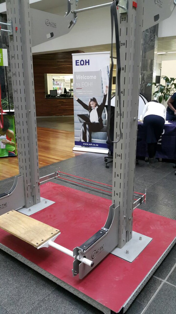 Cacticfitness's tweet photo. Awesome corporate wellness day hosted by @OriginFitnesssa , showcasing our product #EOH #Murray&amp;Roberts https://t.co/hhGK0ozqCS