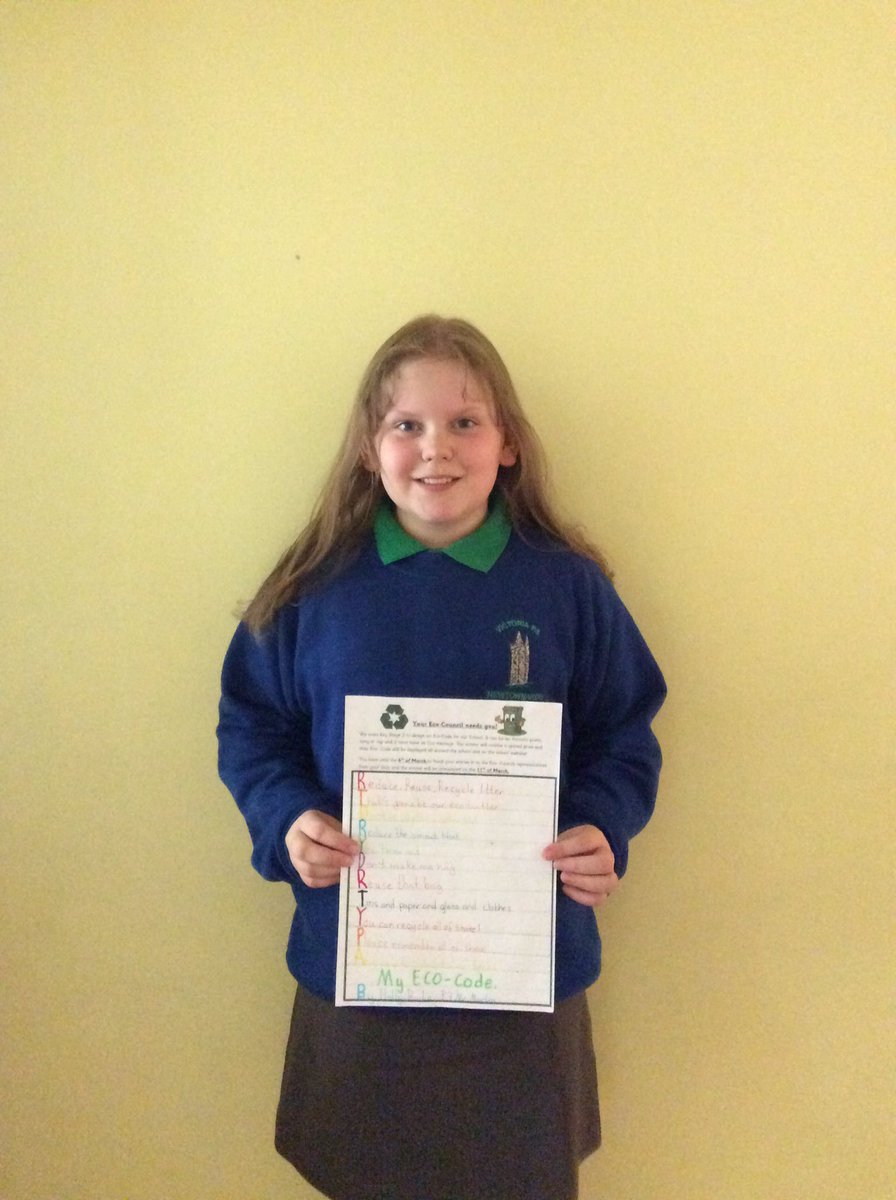 victoriapsards's tweet image. Here is our fantastic new #EcoCode! Well done to our winner. It&apos;s going to look great when it is on the walls!