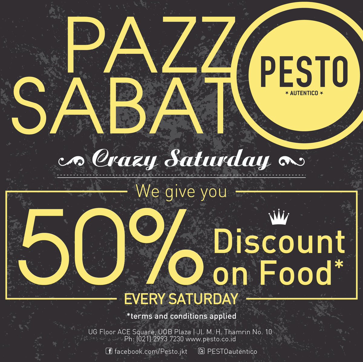 PESTOautentico's tweet photo. Can't wait till Saturday!
Join us at PESTO autentico and get 50% discount on all your favorite food!

021 29937230 https://t.co/AzmhD51BK3