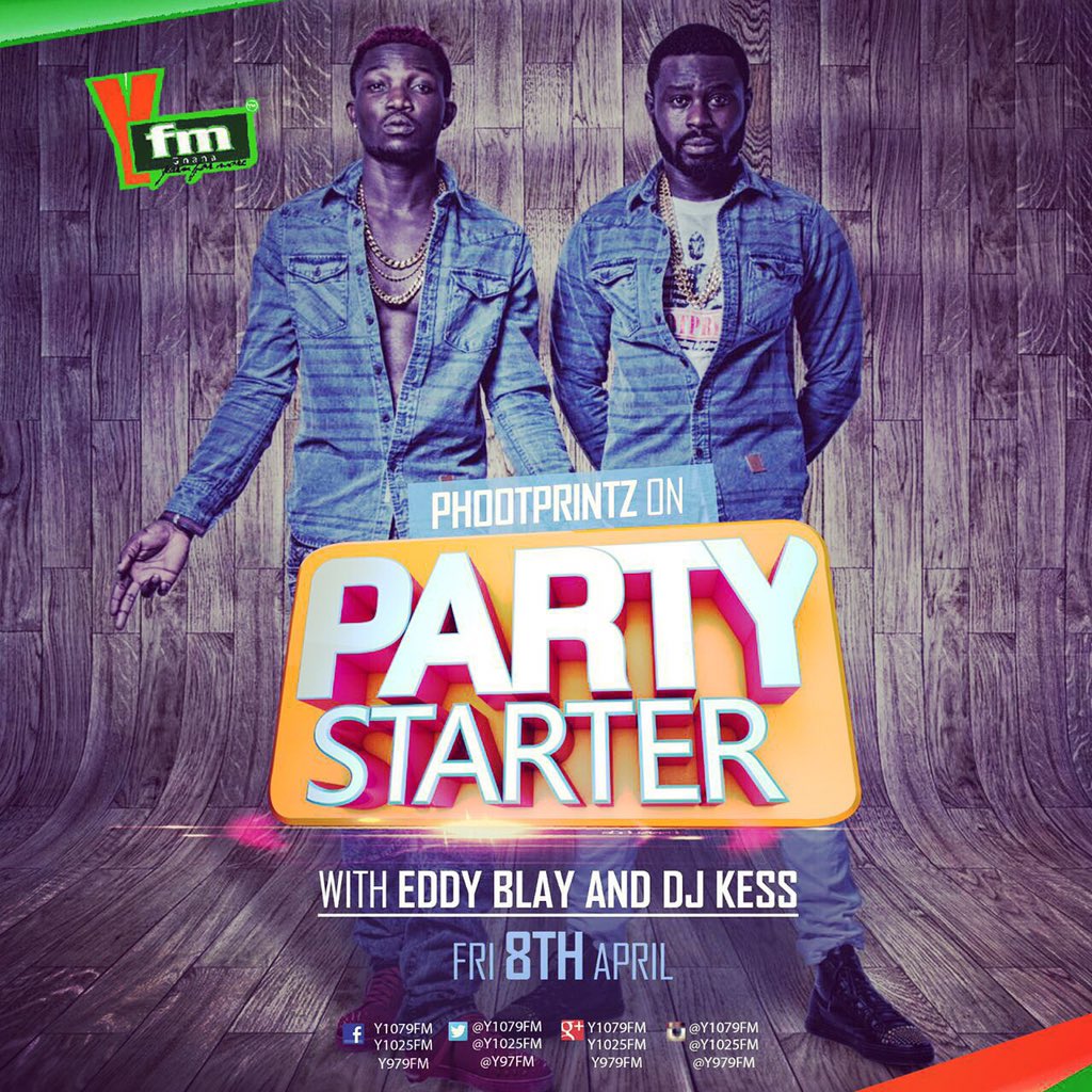 bigskally4's tweet photo. We Will Be Live On @y1079fm This Evening On The #PartyStarter With The Bro #EddyBlay & @DjKessGh At 6pm. Tune In!! https://t.co/vMggDG3A7k