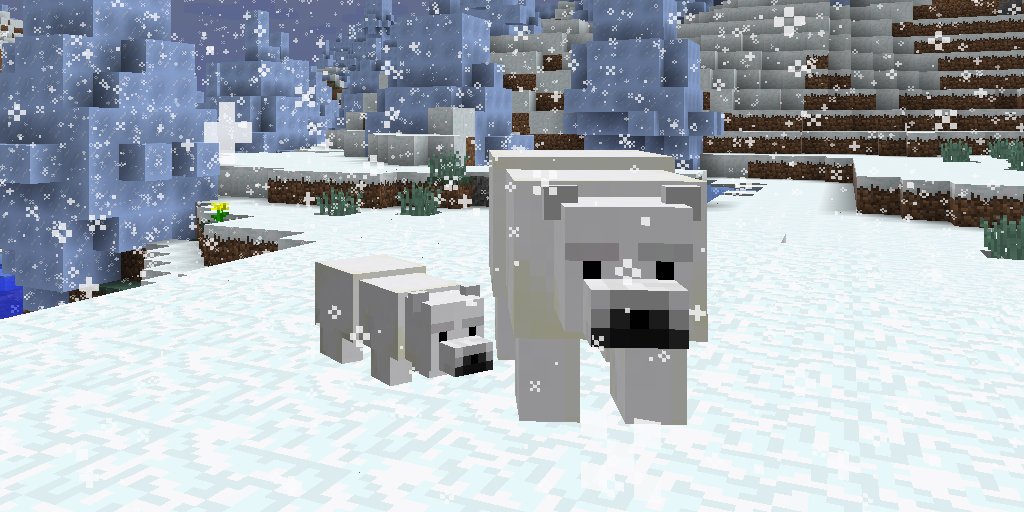 dantdm's tweet photo. POLAR BEARS CONFIRMED FOR MINECRAFT 1.10!! How cute are these?! :3 (Proof; https://t.co/csf4VLCNE8) https://t.co/E4YNIGR84O