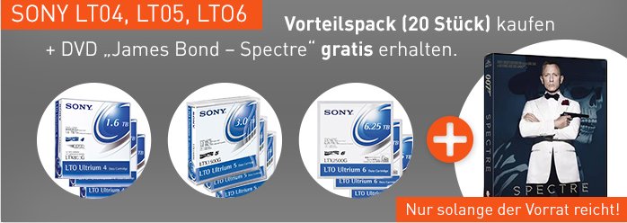 bechtle_de's tweet photo. #BDSale: #Sony LTO Vorteilspack mit gratis DVD #JamesBond #Spectre...https://t.co/U7bmIV5XK2 https://t.co/8VOzhV0HFR