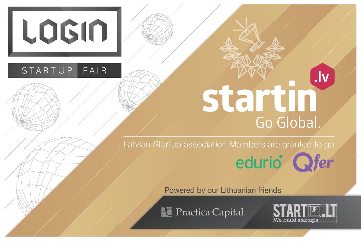 StartinLV's tweet photo. Congrats @eduriocom @QferApp on winning free tickets to #LOGIN2016 from @Startup_LT @PracticaCapital #startinLatvia https://t.co/ElZS2ebeuK