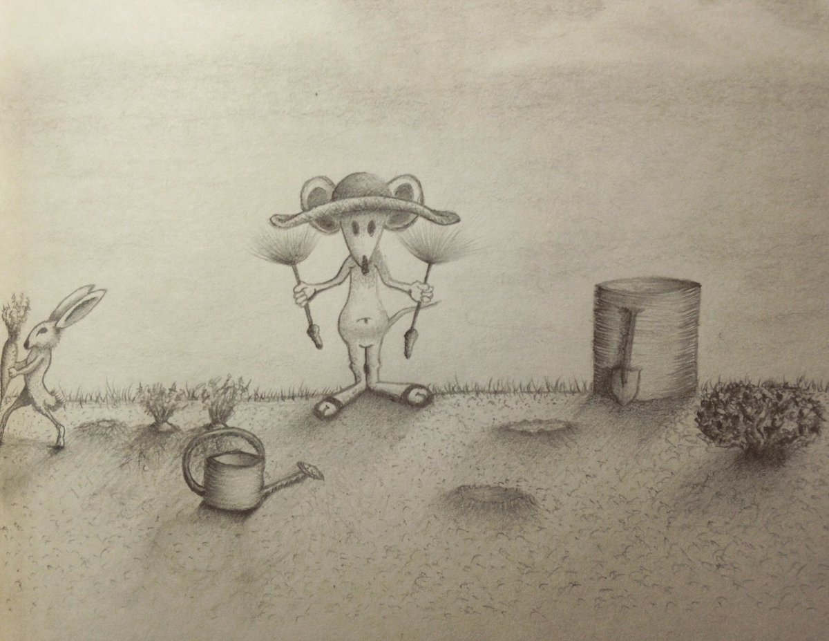 tyvesoben's tweet photo. Time to sowing the seeds. Sunny weekend to all of you. #signaturemouse #gardening #drawing #graphite #illustration https://t.co/k53FTddBr4