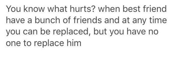 noslunatica's tweet image. Знаете, что обидно? когда у лучшего друга, есть куча друзей и в любой момент тебя могут заменить,а у тебя никого нет