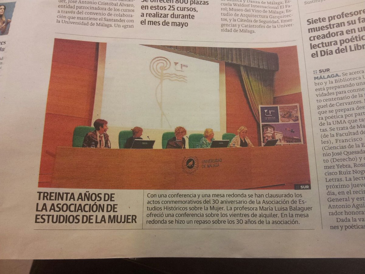 aehm_uma's tweet photo. @DiarioSUR #30aehm Con los 30 años de la AEHM. Gracias!!! https://t.co/D9Ibw1vQ3F