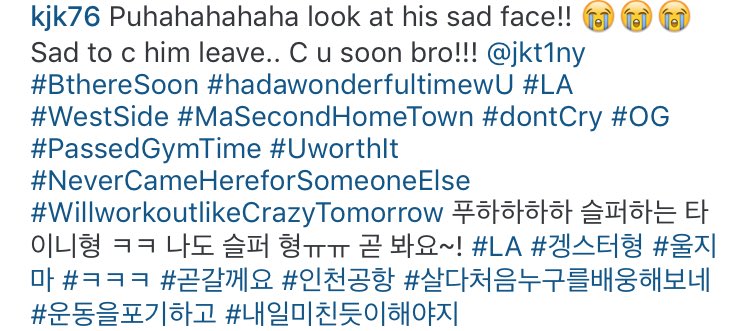 [PIC] 160408 Kim Jong Kook's instagram update
Cr kjk76 ig
Aww sacrificing exercise for his brother 👏🏻 
#kimjongkook