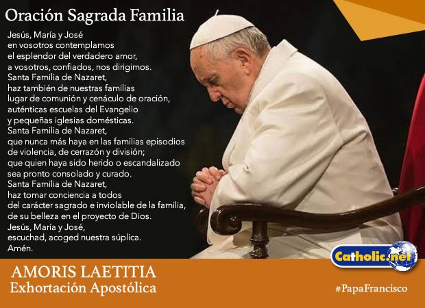 Exortación Apostólica Postsinodal Amoris Laetitia. Documento completo bit.ly/1XlmfMX #PapaFrancisco