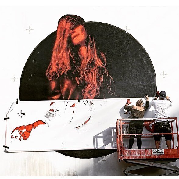 StArtEverywhere's tweet photo. Huge stencil  on walls... @snikarts 🔴#ModusArtGallery🔴#Pop #Art #Artist #Paintings #Drawings #Illustration #Acrylic… https://t.co/mvwUW4yH0W