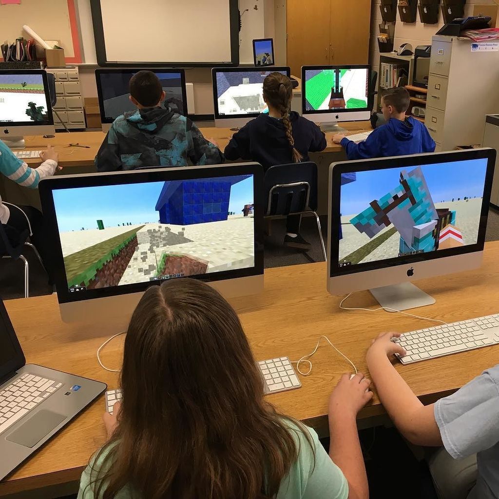 Students working in Mr. Cerullo's class today designed a project in Minecraft based on the… ift.tt/1SURrRR