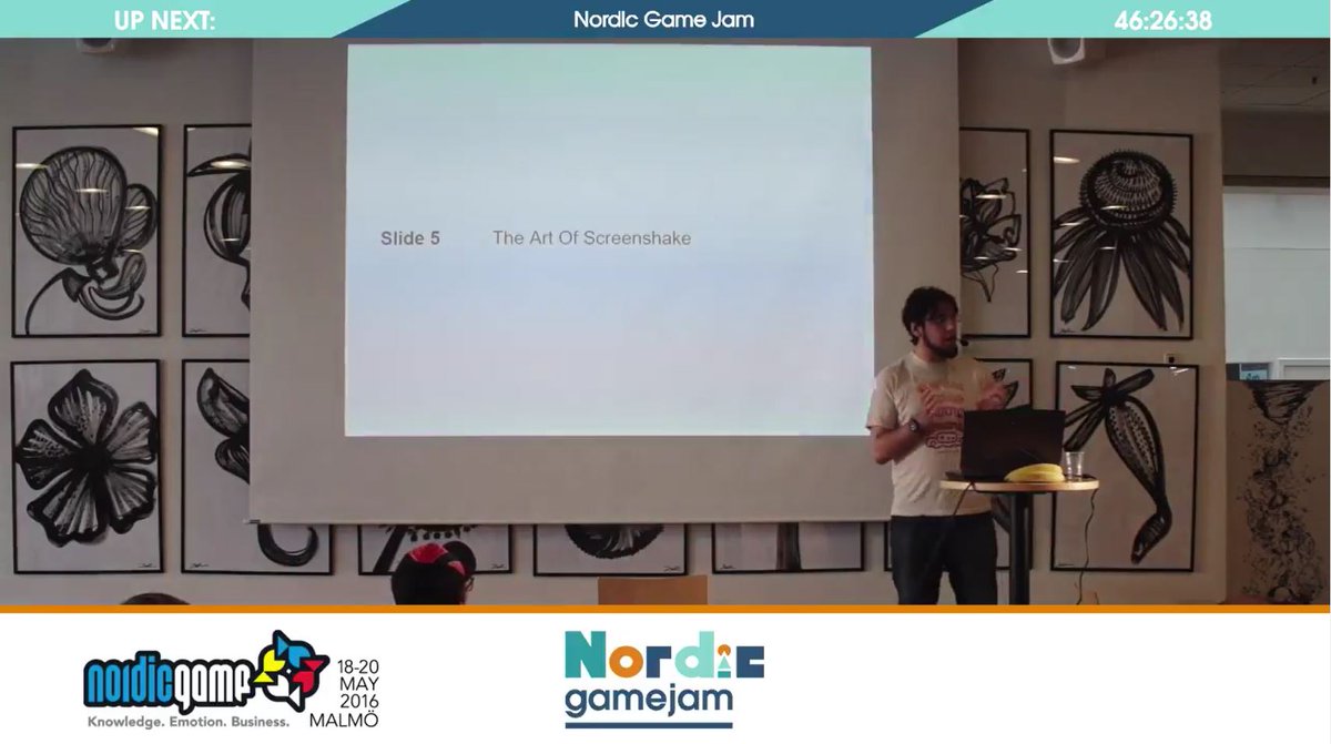 NordicGameJam's tweet photo. We're livestreaming @tha_rami's talk at #NGJ16! Watch it here: https://t.co/vGWkE6X6lL https://t.co/tRgUyPycLG