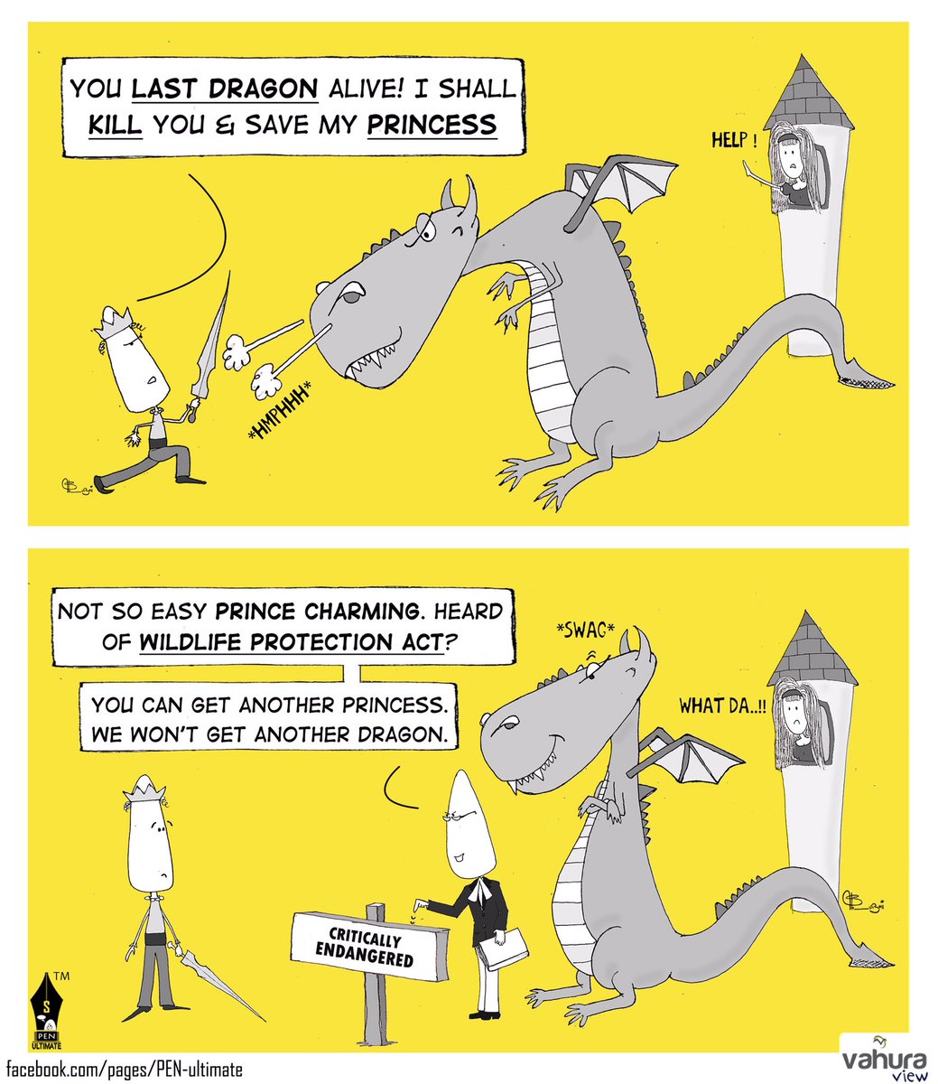 Vahura's tweet image. #VahuraView - Wildlife Protection Act cost this poor guy..err..his princess! #FridayHumour #LegalHumour