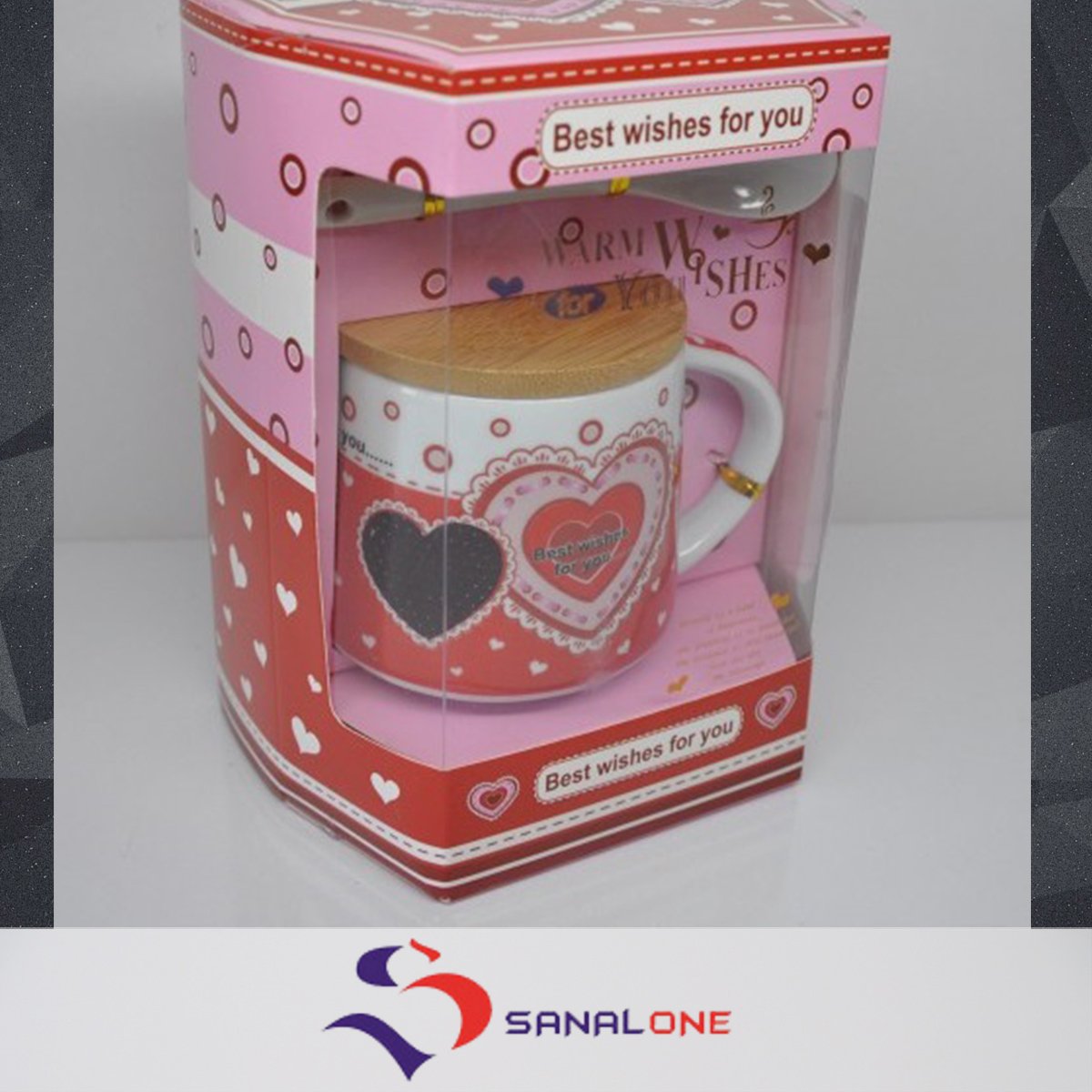 Ahşap Kapaklı Kupa Kaşıklı Kalp Desenli 
goo.gl/sbW9Ho
#sanalone #kupa #kalp #love #firsat #indirim