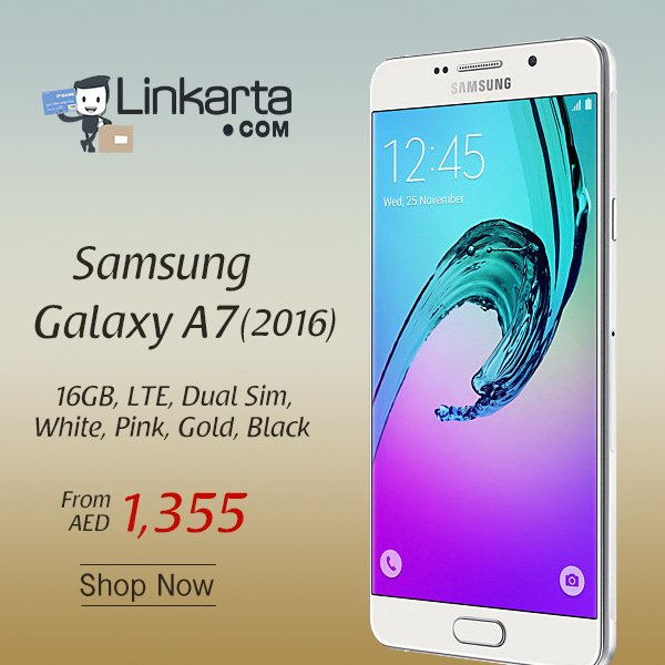 Linkarta's tweet photo. #Samsung #GalaxyA7 (2016), 16GB, LTE, #Dual Sim,  at #bestprice Shop Now
CLICK HERE ➜ ➜ ➜
https://t.co/1JLR7vepYE https://t.co/yNuXGah52v