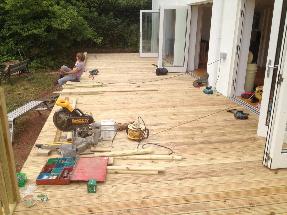 Decking today!! #building #workhard #decking