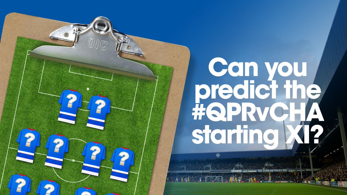 QPR's tweet photo. GUESS THE XI: Predict the #QPRvCHA starting XI for a chance to win Saturday's teamsheet: https://t.co/tP9O0GbyVL https://t.co/p3F2w72ARL