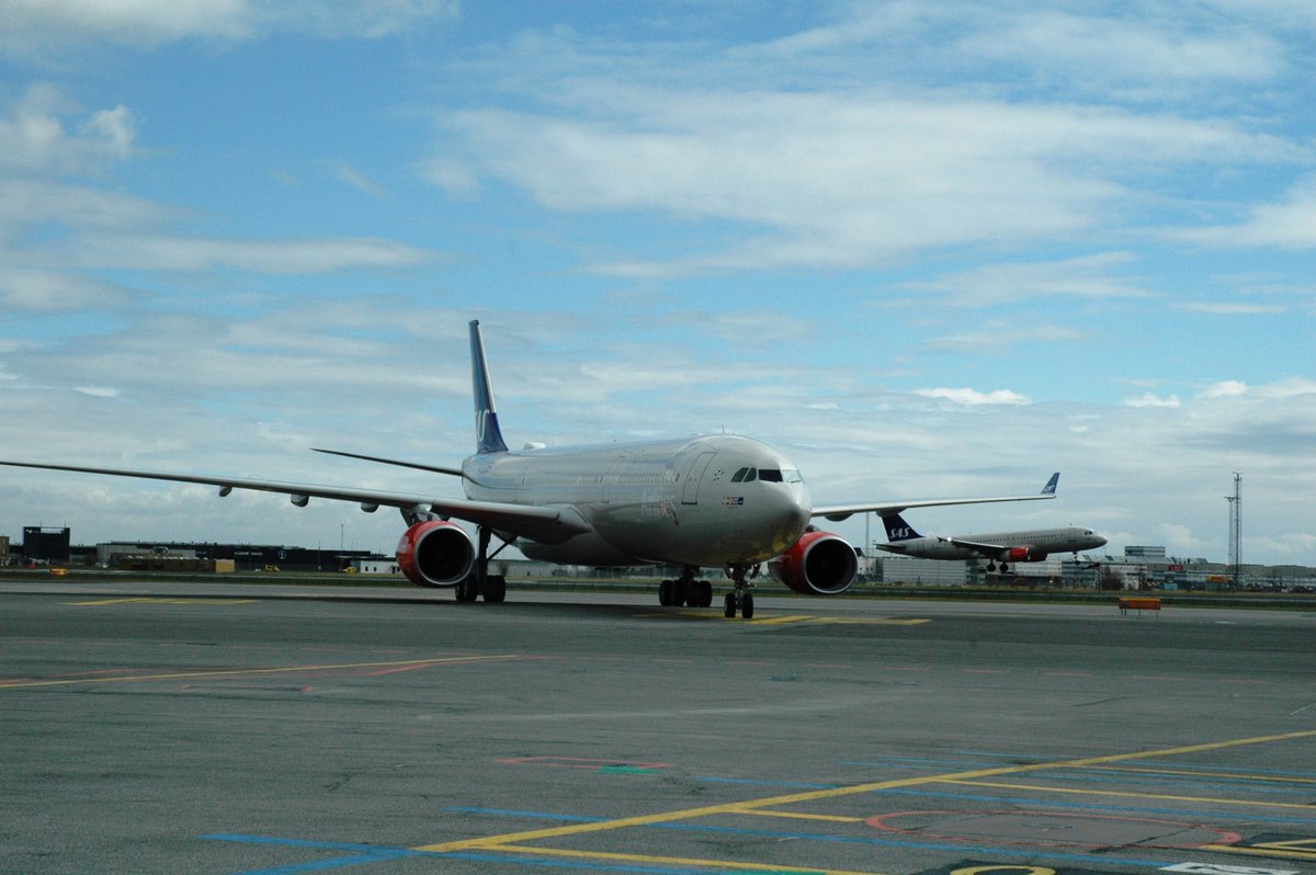 SAS's tweet photo. Our fourth brand new #A330E just arrived in @CPHAirports. Welcome to the fleet Helge Viking #wearetravelers https://t.co/Ye4kVbmwhJ