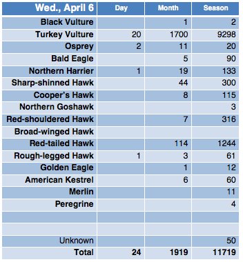 OnondagaAudubon's tweet photo. #DerbyHill #HawkCount 4/06 - Very disappointing day, but hope for Thurs! Info& Predictions: https://t.co/pUA8FSI3OT https://t.co/BpOhCDLXhf