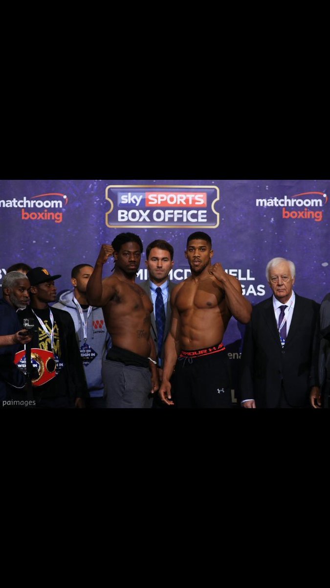 TonyBellew's tweet photo. Best of luck to @anthonyfjoshua for tomorrow! All the hard work is done just go out there an shine! 👊🏽 #MartinJoshua https://t.co/PyV05nLlMC