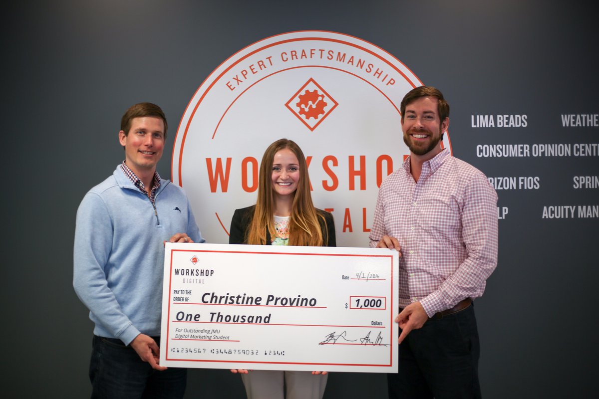 Congrats to <a href="/Christinee_pro/">Christine Provino</a> for being awarded our 2016 Outstanding JMU Internet Marketing Student Scholarship!