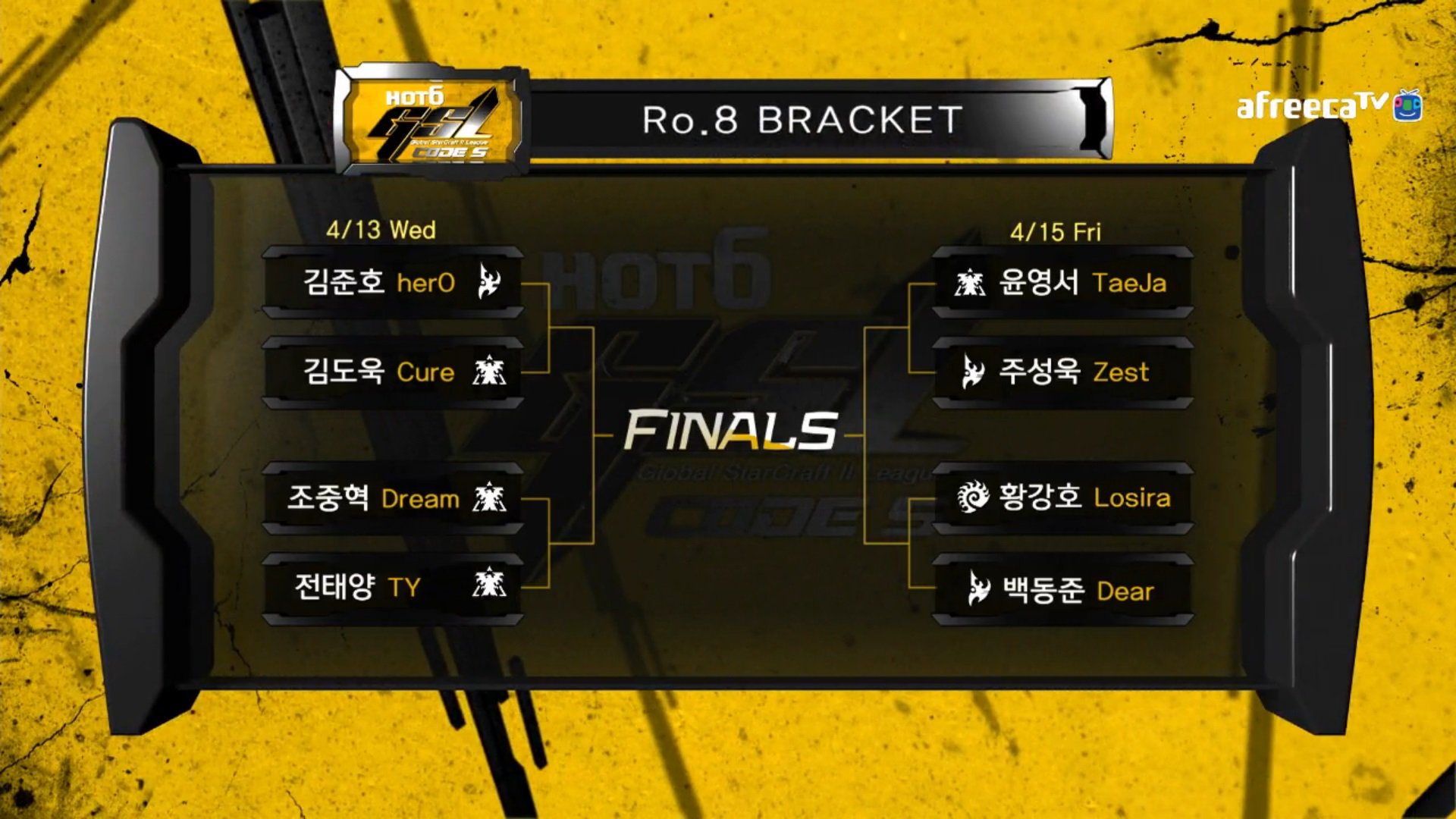 [스타2] 2016 핫식스 GSL 코드S 시즌1 8강 대진표 | 인스티즈