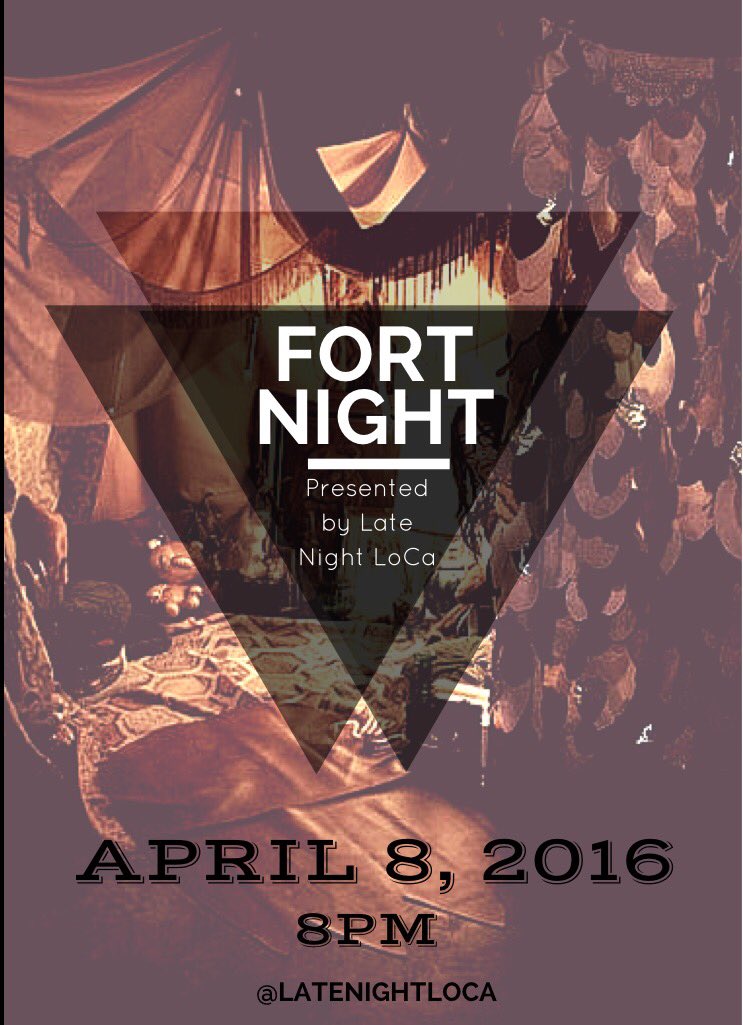 Looking for something to do tonight? Come make a fort in LoCa at 8pm &amp; win a prize!! Alsooooo there's breakfast 🍳🍞😋