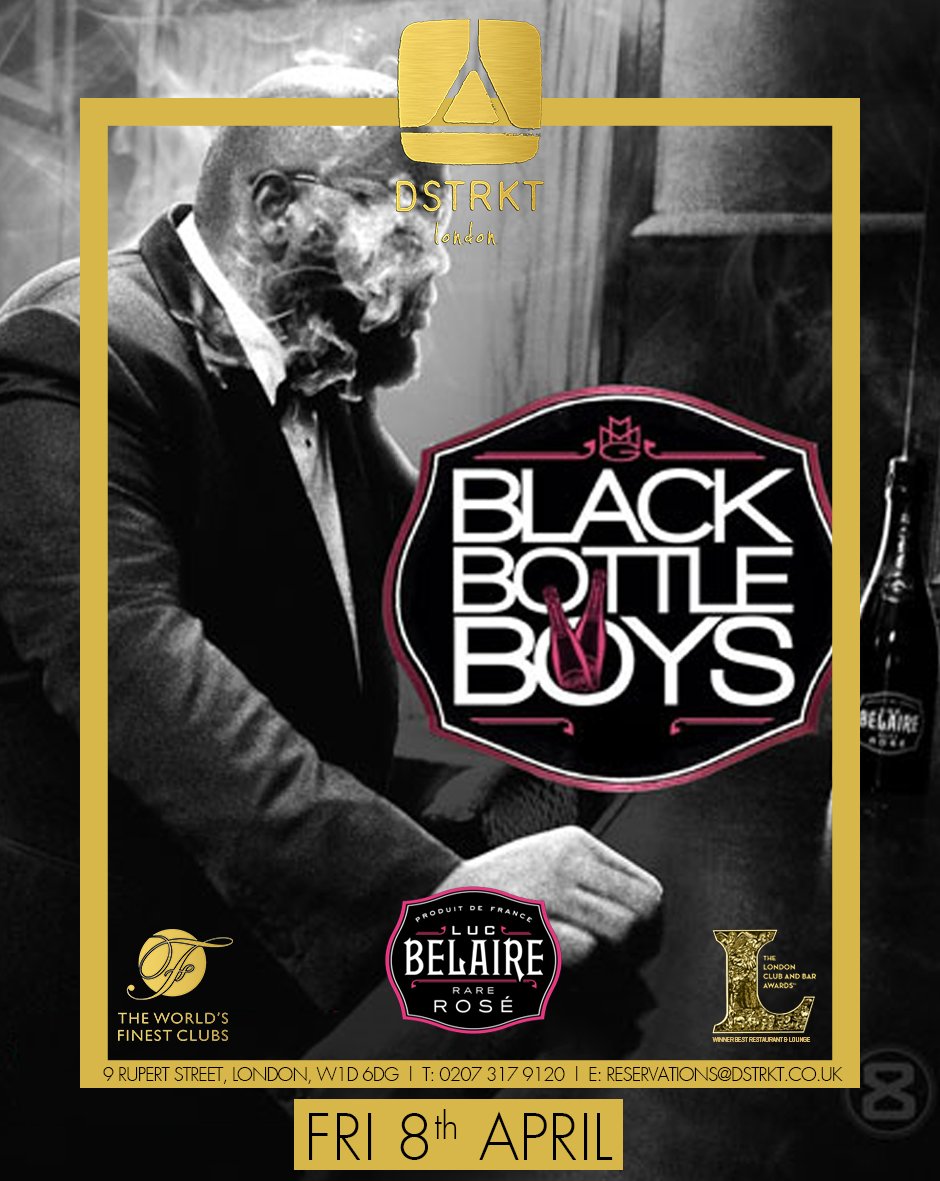 Table_Link's tweet image. Savour some @OfficialBelaire with #BlackBottleBoys @dstrktlondon tonight! No better way to start your #weekend.