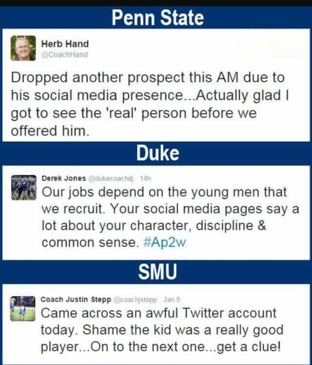 Students, please remember... what you share, post, and tweet WILL stay with you!