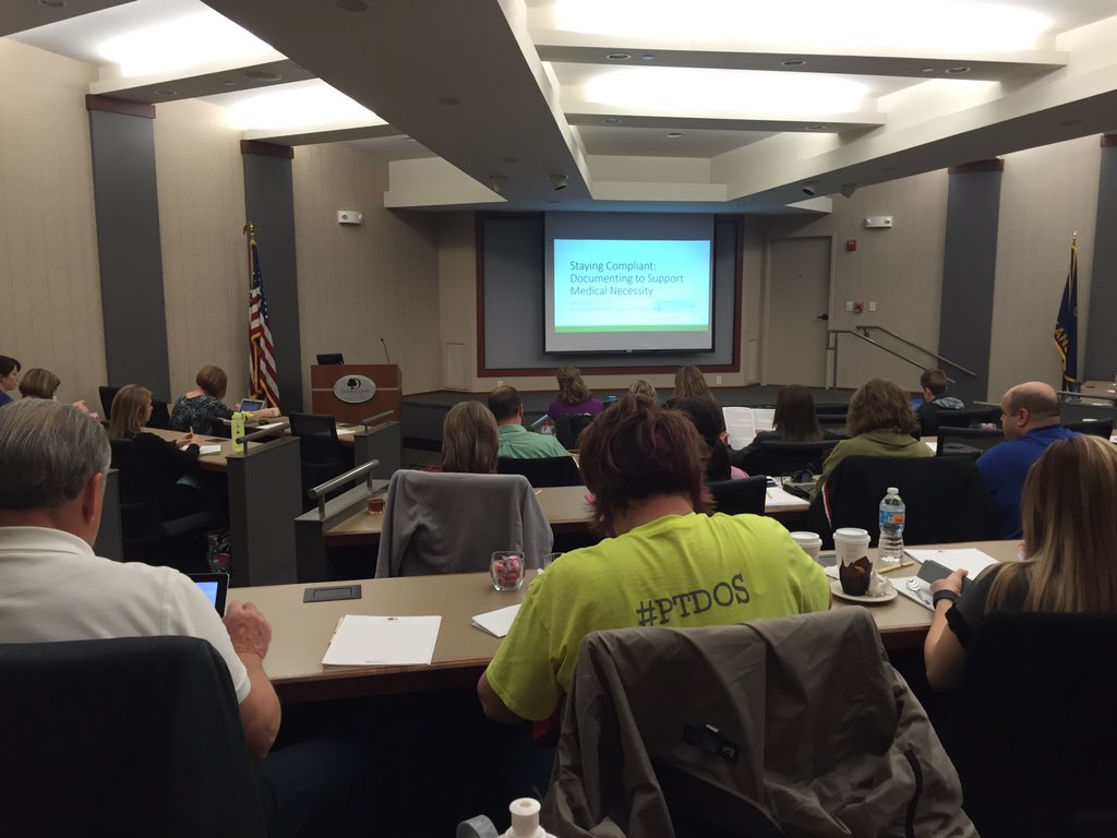 KaylaKeckDPT's tweet image. First day of @KPTAtweets Spring Conference! Love the #PTDOS shirt in front of me 😀 #conferencemode