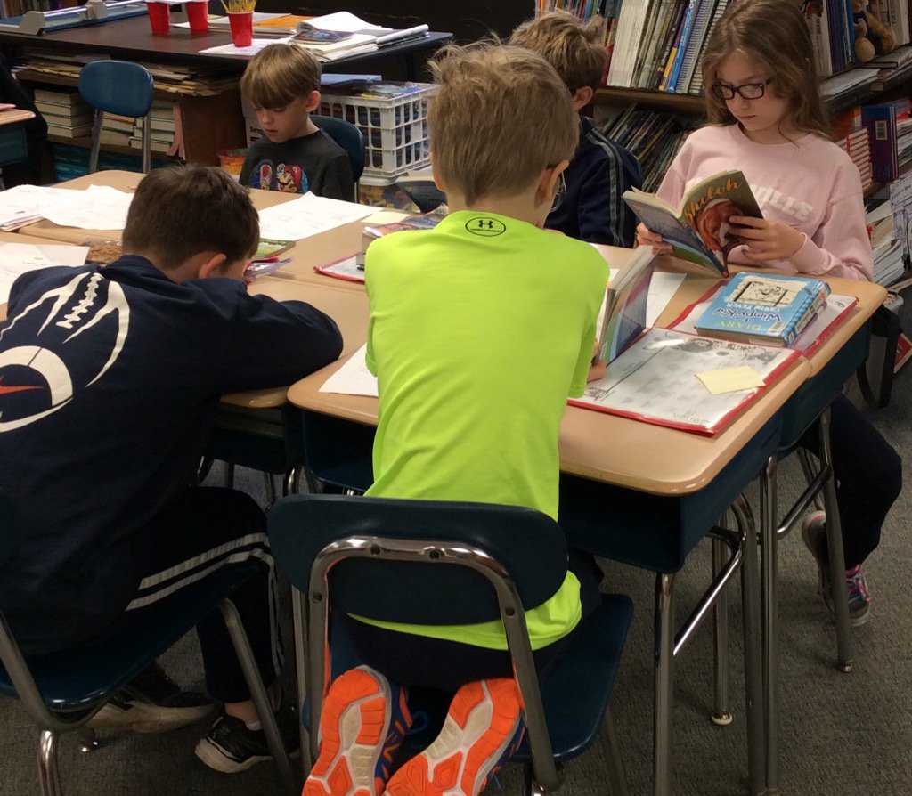 Cappy_j's tweet photo. Not a creature was stirring-- not even a 3rd grader! Reading in 3rd grade! https://t.co/n2iSSc9Lbu