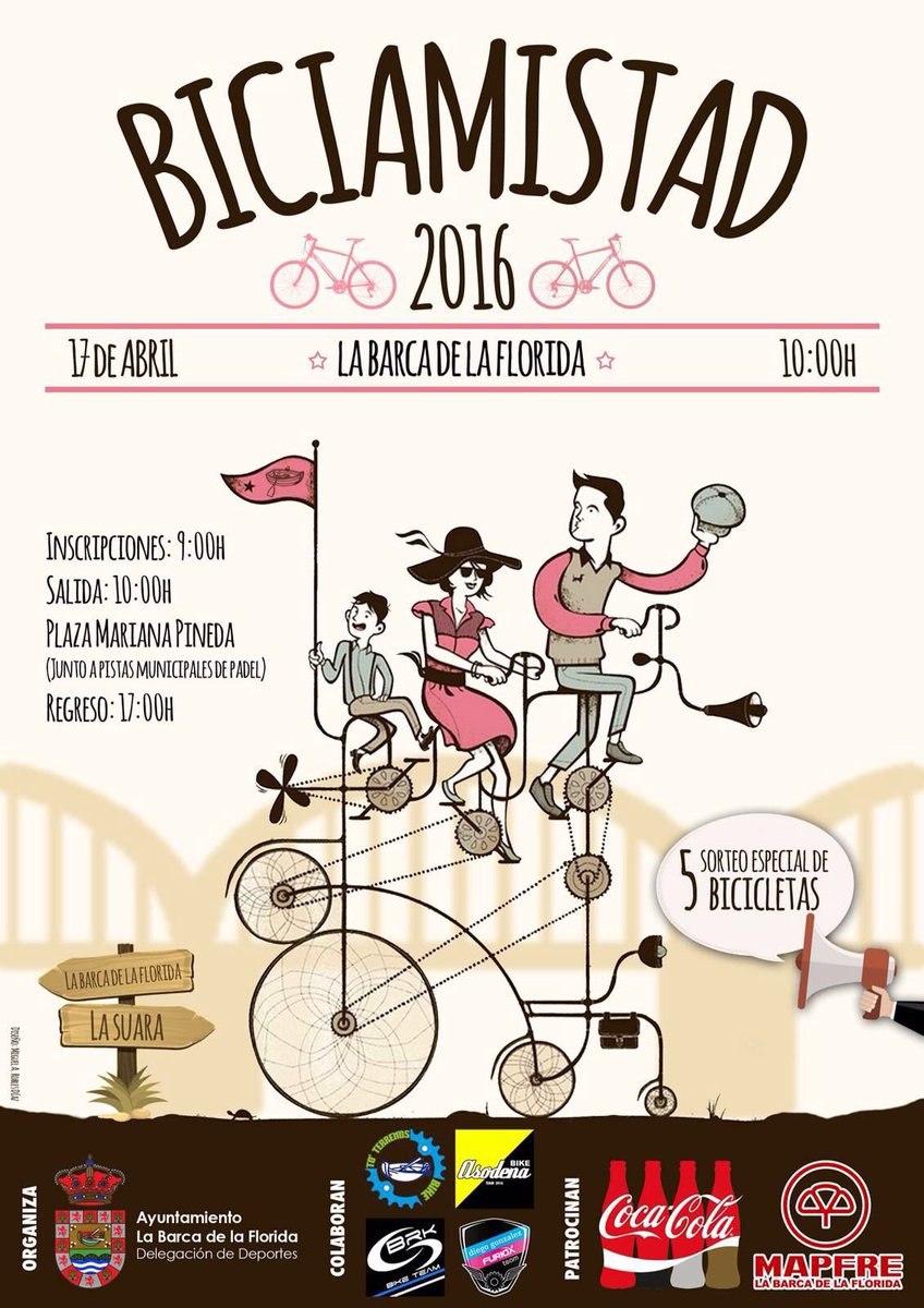 aytolabarca's tweet photo. 17 de Abril, Biciamistad. No te lo pierdas! https://t.co/6jFZGgVO4g