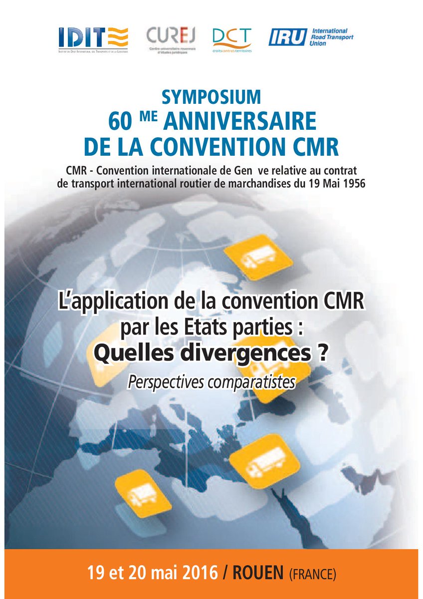 bailly_val's tweet photo. #Droit #transport #routier : Convention #CMR - 19 et 20 mai 2016 / Rouen https://t.co/IH8BbxJZmZ #Droitdestransports https://t.co/3n2MWUsCyr