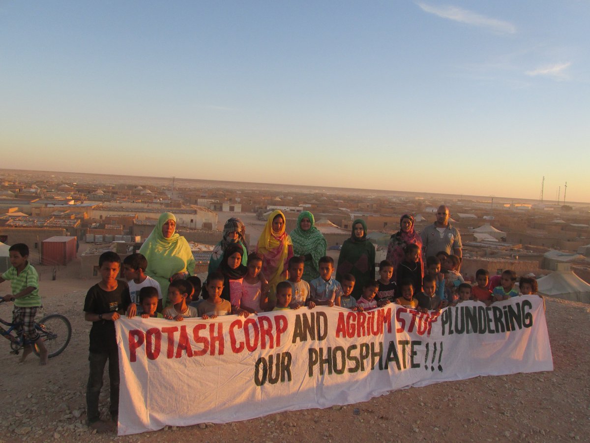 wsrw's tweet photo. .@PotashCorp pays #Morocco more for #WesternSahara phosphates than actual phosphate owners, #refugees, get in aid. https://t.co/hz7NZ6qLuK